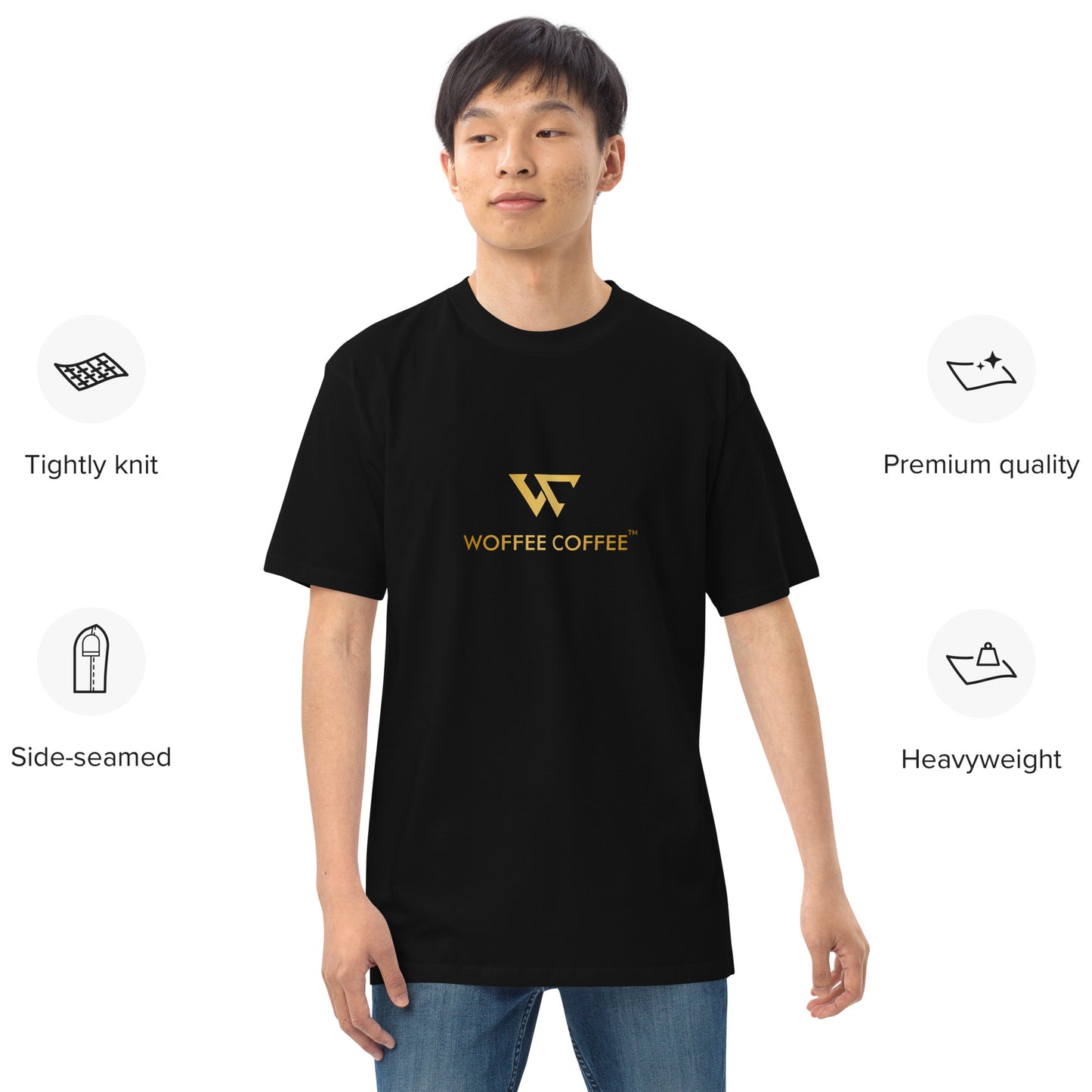 Men’s WOFFEE COFFEE Logo Premium Heavyweight Tee Short Sleeve T-Shirt