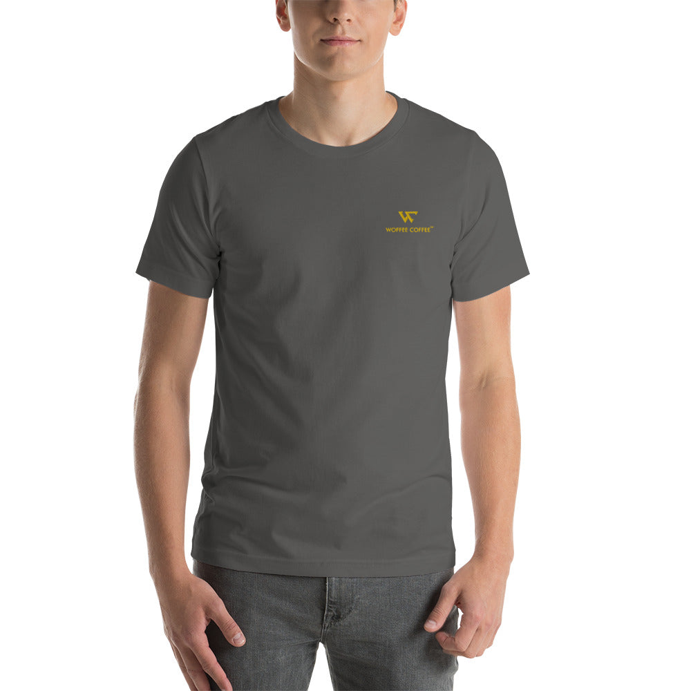 Unisex WOFFEE COFFEE Logo Embroidery Short Sleeve T-Shirt