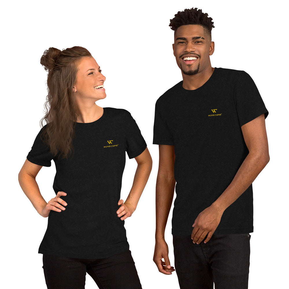 Unisex WOFFEE COFFEE Logo Embroidery Short Sleeve T-Shirt