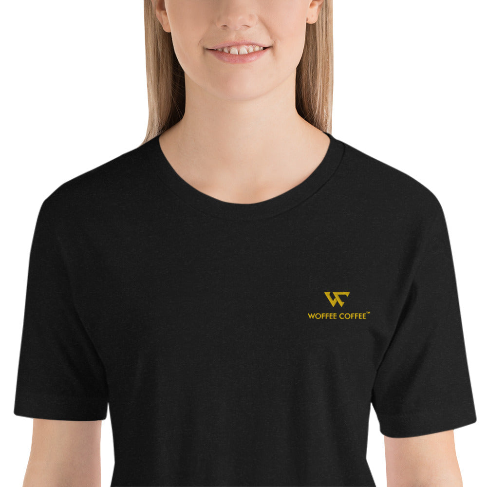 Unisex WOFFEE COFFEE Logo Embroidery Short Sleeve T-Shirt