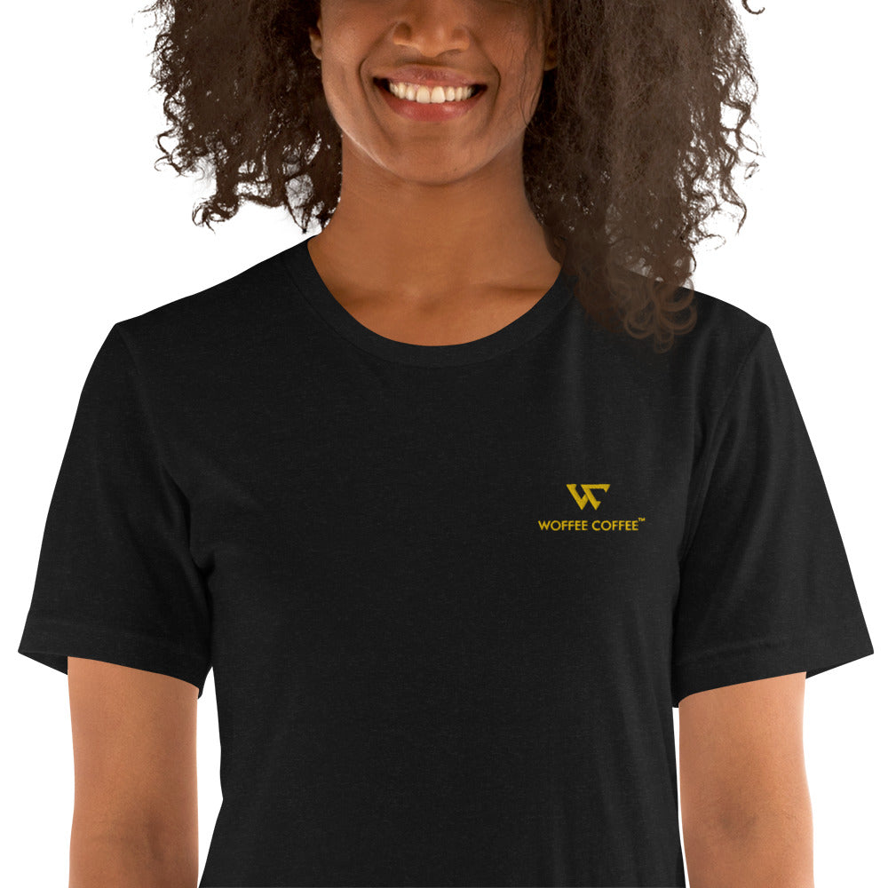 Unisex WOFFEE COFFEE Logo Embroidery Short Sleeve T-Shirt