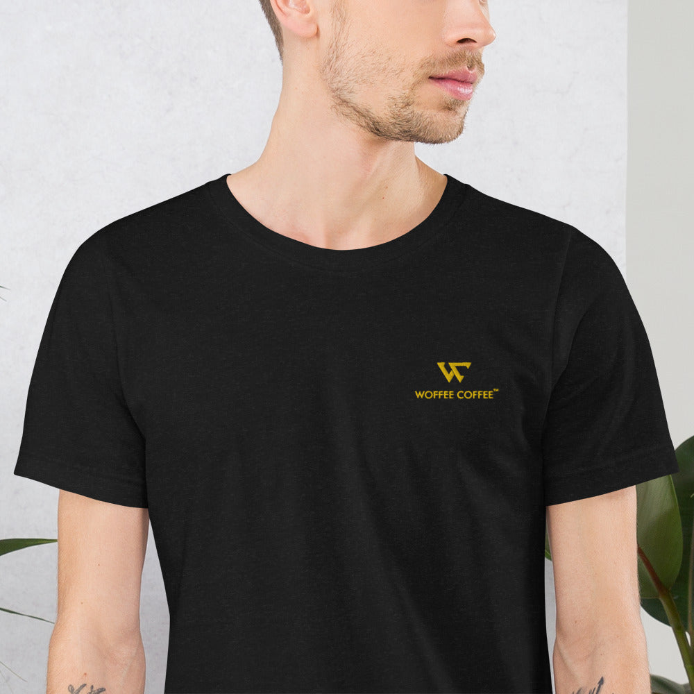 Unisex WOFFEE COFFEE Logo Embroidery Short Sleeve T-Shirt