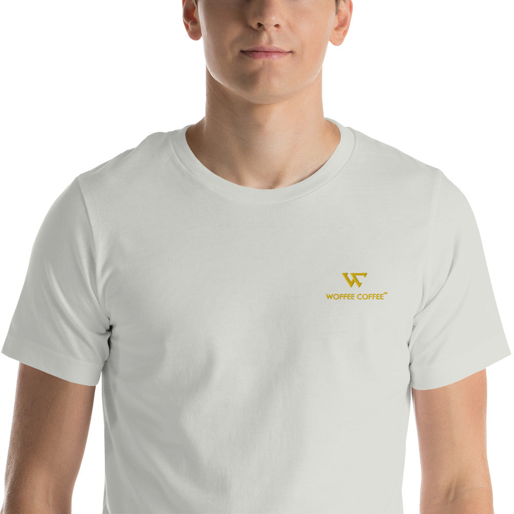 Unisex WOFFEE COFFEE Logo Embroidery Short Sleeve T-Shirt