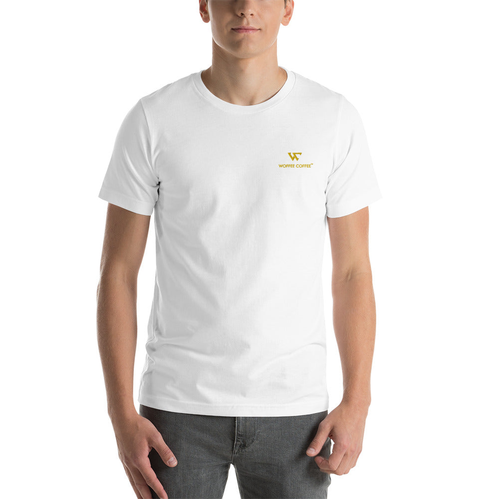 Unisex WOFFEE COFFEE Logo Embroidery Short Sleeve T-Shirt