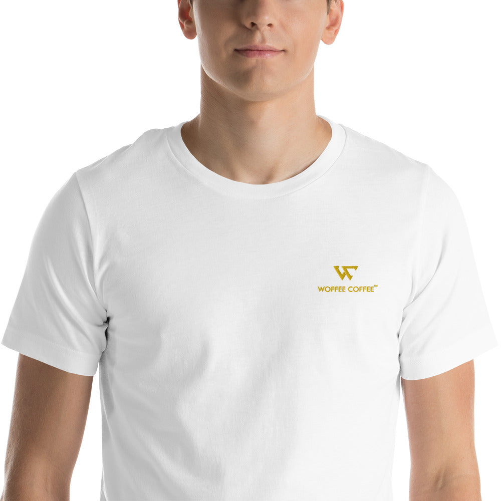 Unisex WOFFEE COFFEE Logo Embroidery Short Sleeve T-Shirt