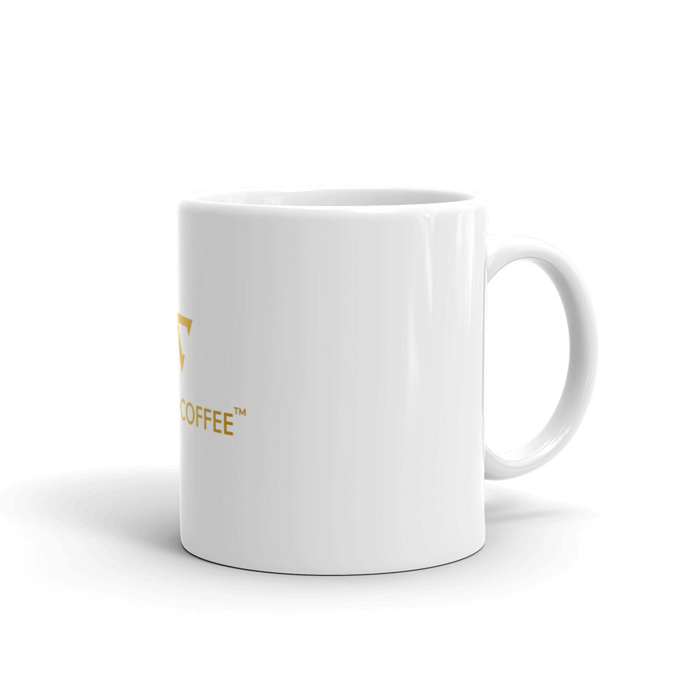 White glossy WOFFEE COFFEE Logo Mug