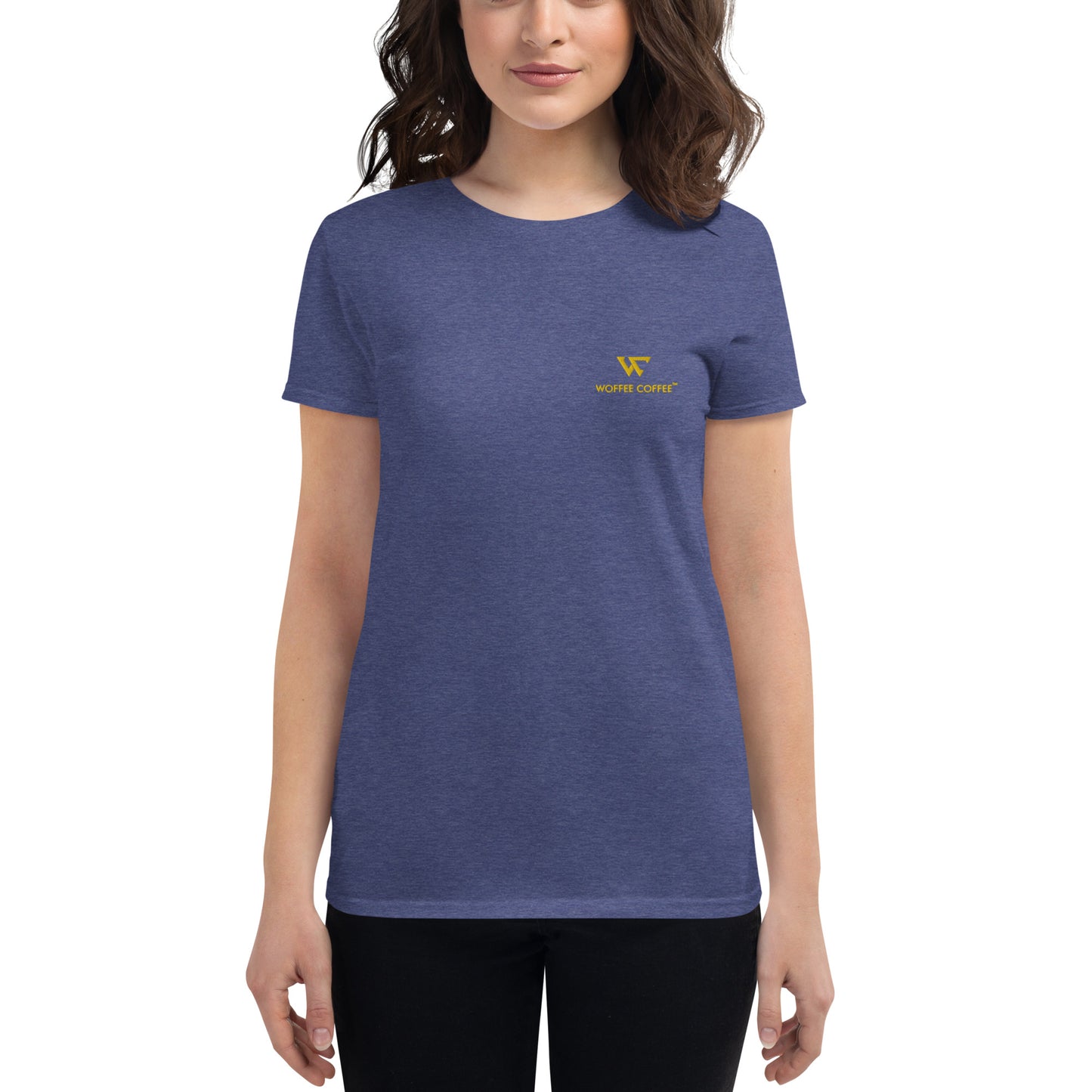 Women's WOFFEE COFFEE Logo Embroidery Short Sleeve T-Shirt